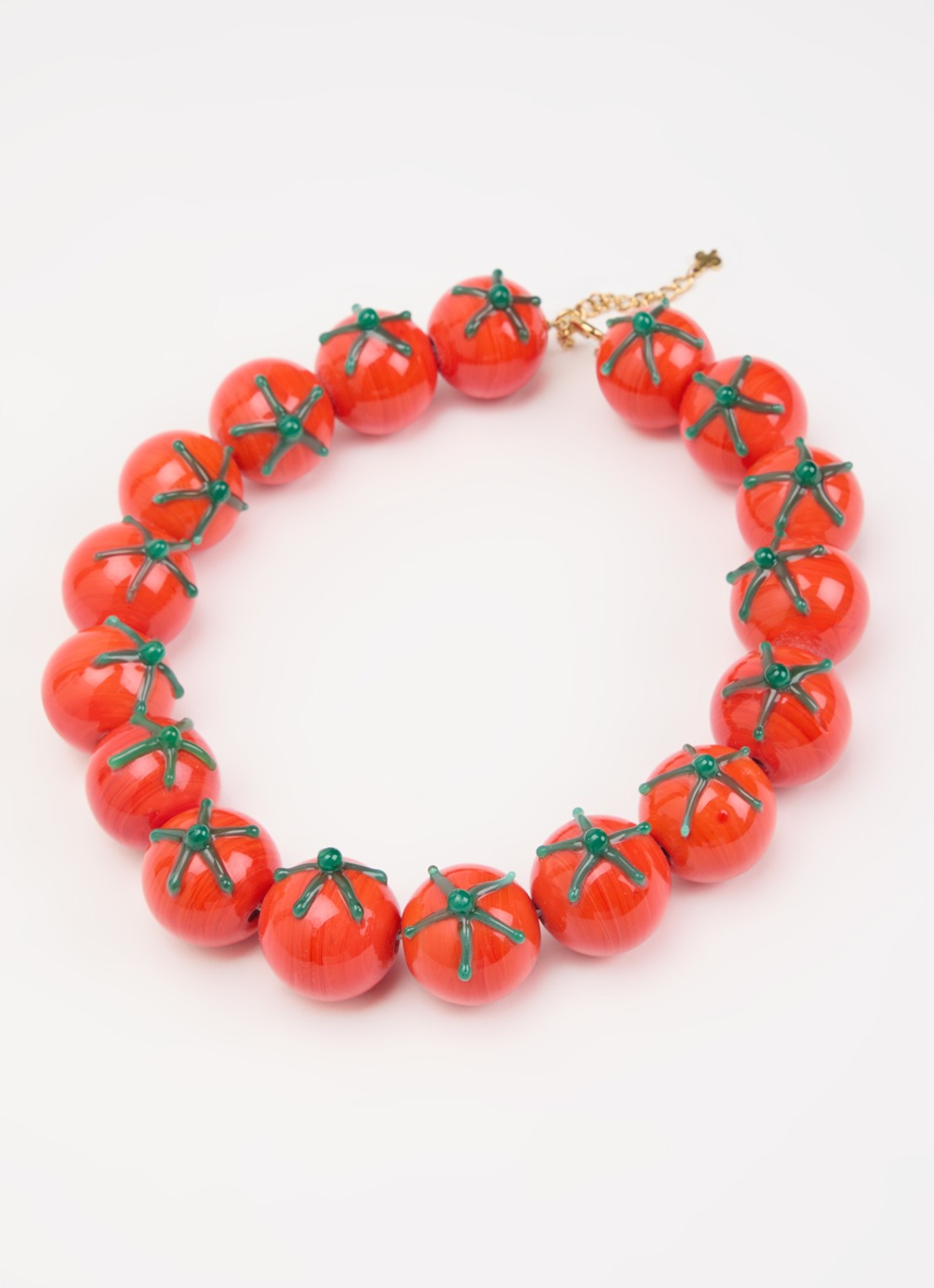 Babs The Label Pomodoro kralenketting verguld - detail rood