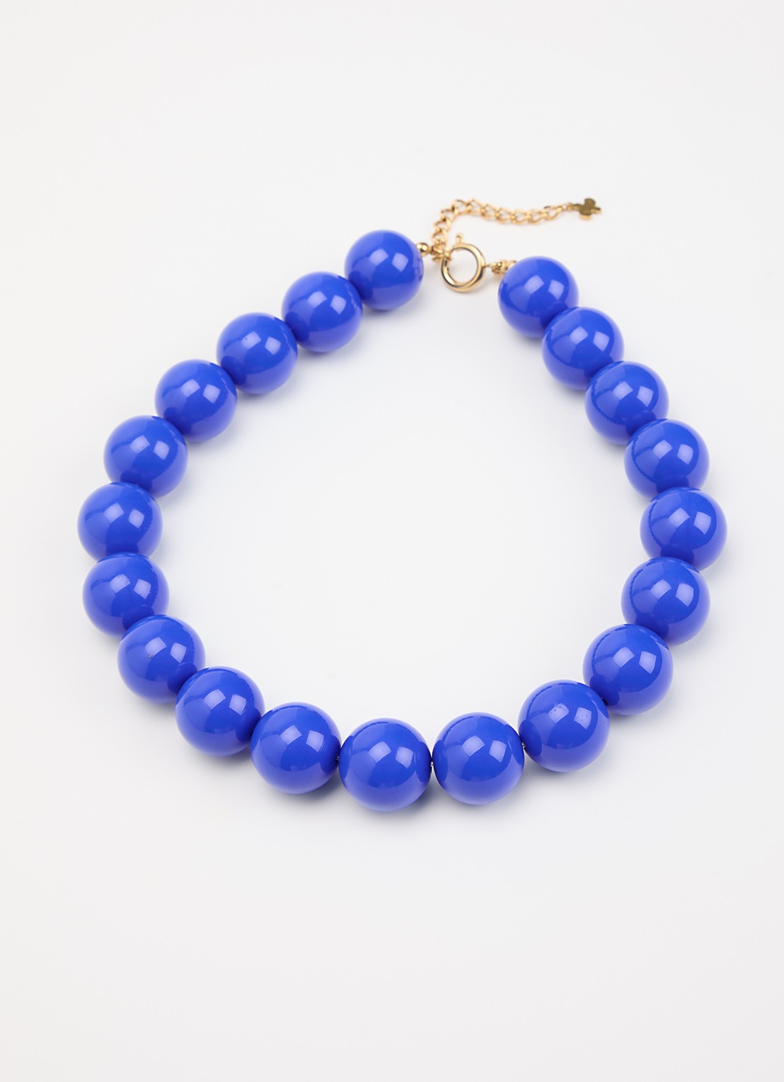 Babs The Label Royal Blue kralenketting verguld - detail kobaltblauw