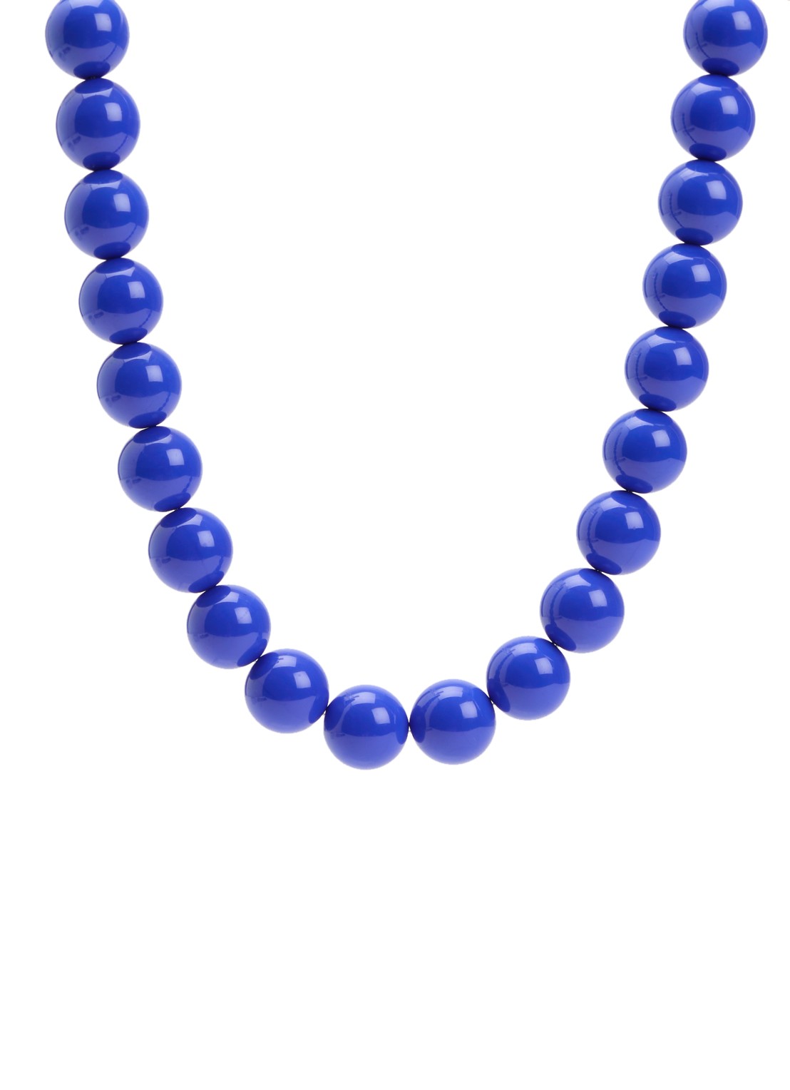Babs The Label Royal Blue kralenketting verguld - voorkant 4 kobaltblauw