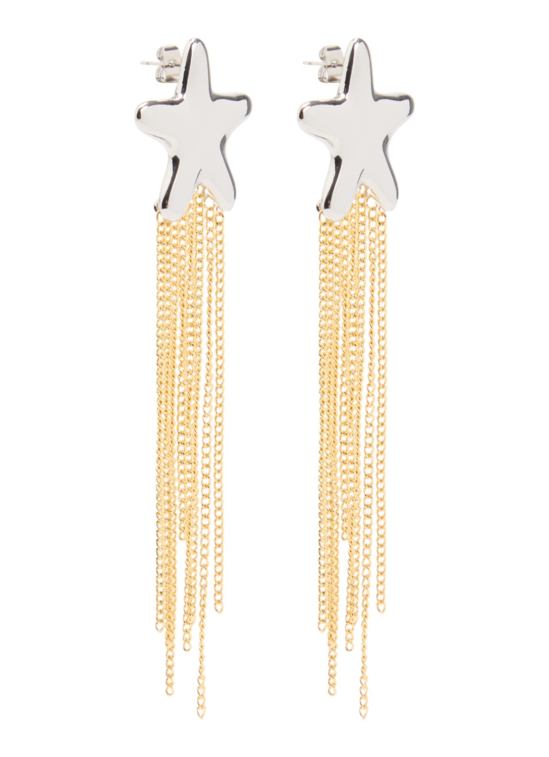 Babs The Label Shooting Star oorstekers met hanger - voorkant 2 zilver