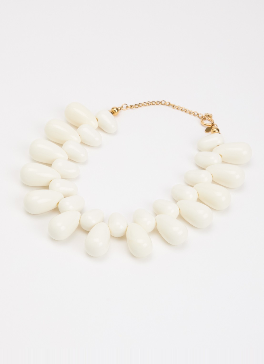 Babs The Label Shoreline ketting verguld - detail wit