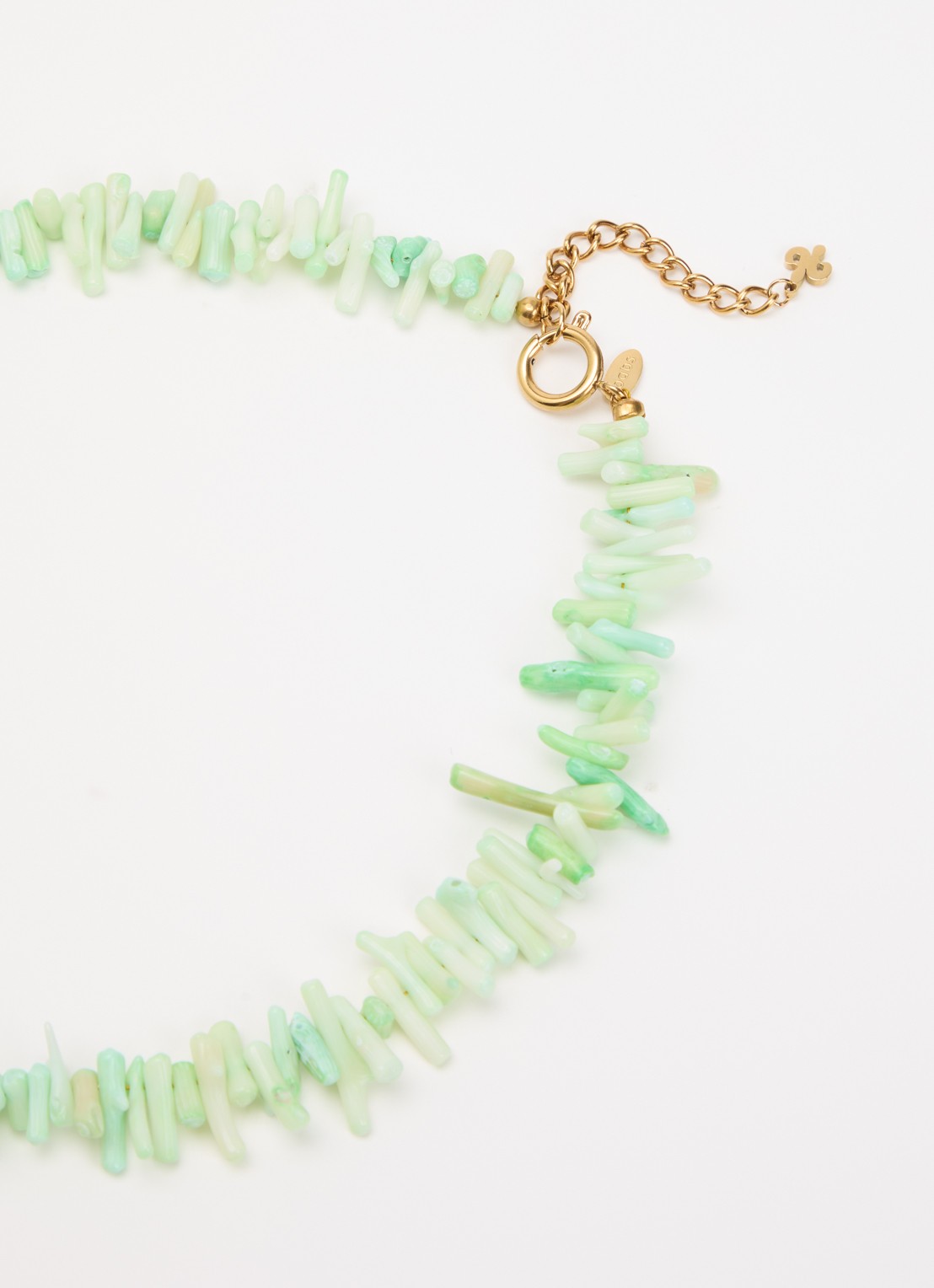 Babs The Label The Ocean ketting verguld - detail 4 groen