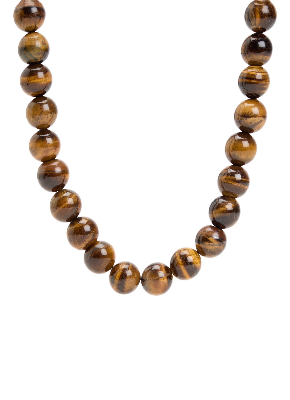Babs The Label Tiger Eye kralenketting verguld - voorkant 4 bruin