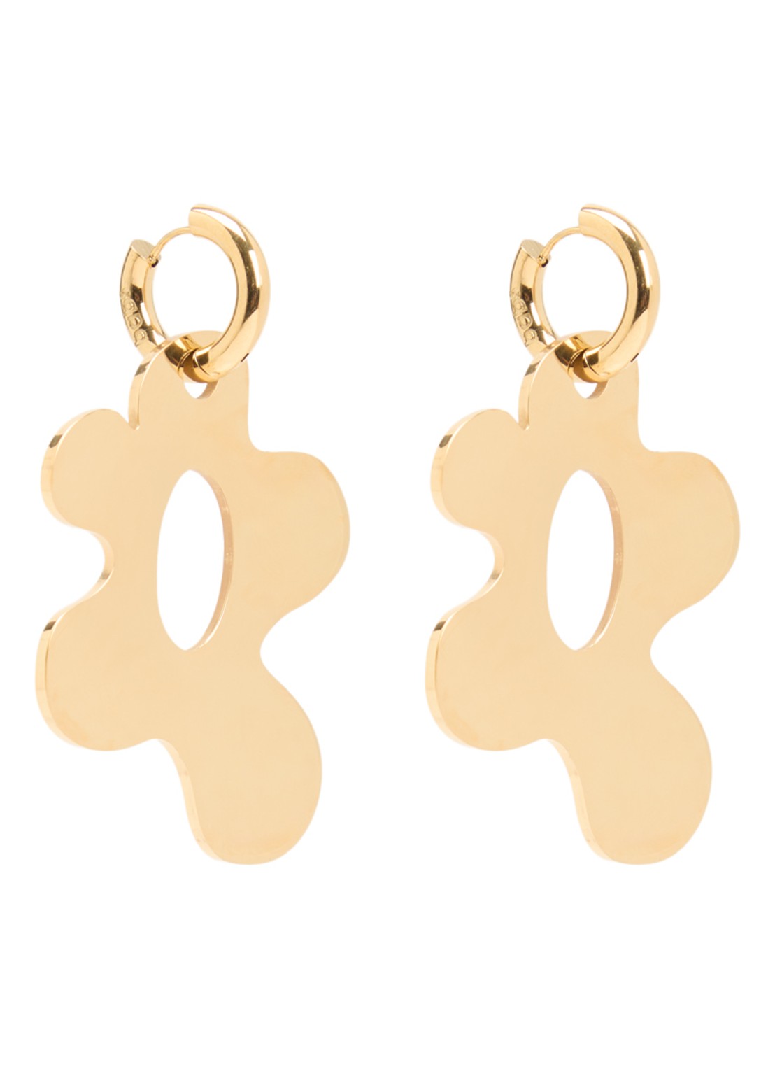Babs The Label Wild Bloom oorringen verguld met hanger - voorkant goud