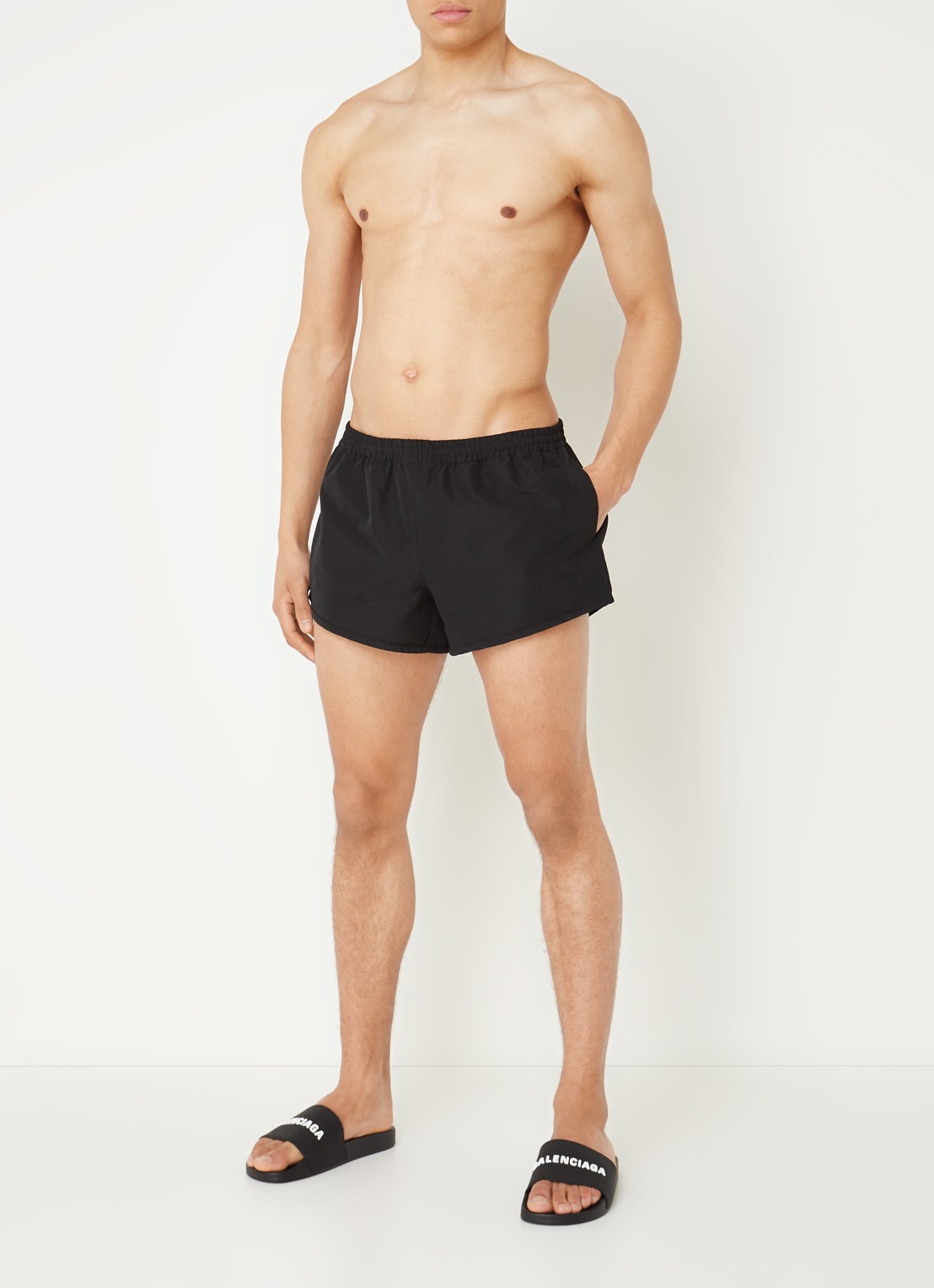 Balenciaga #25 zwemshorts met steekzakken - voorkant 4 zwart