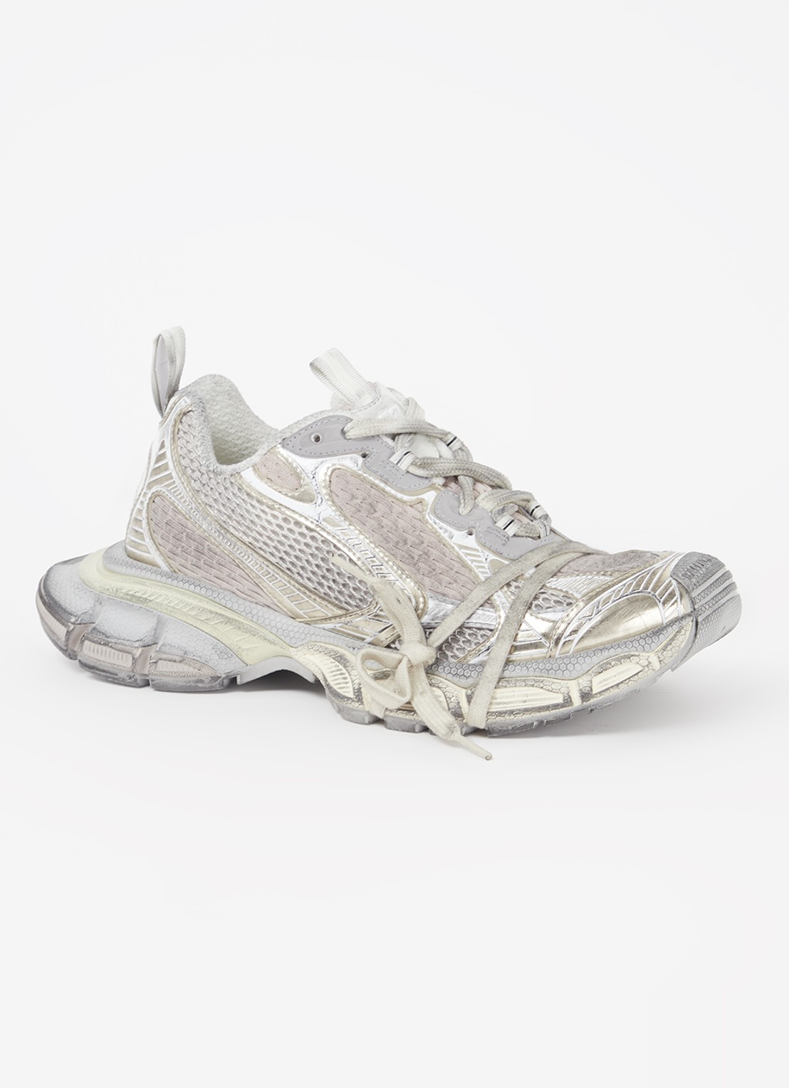 Balenciaga 3XL Runner sneaker met mesh details - voorkant grijs