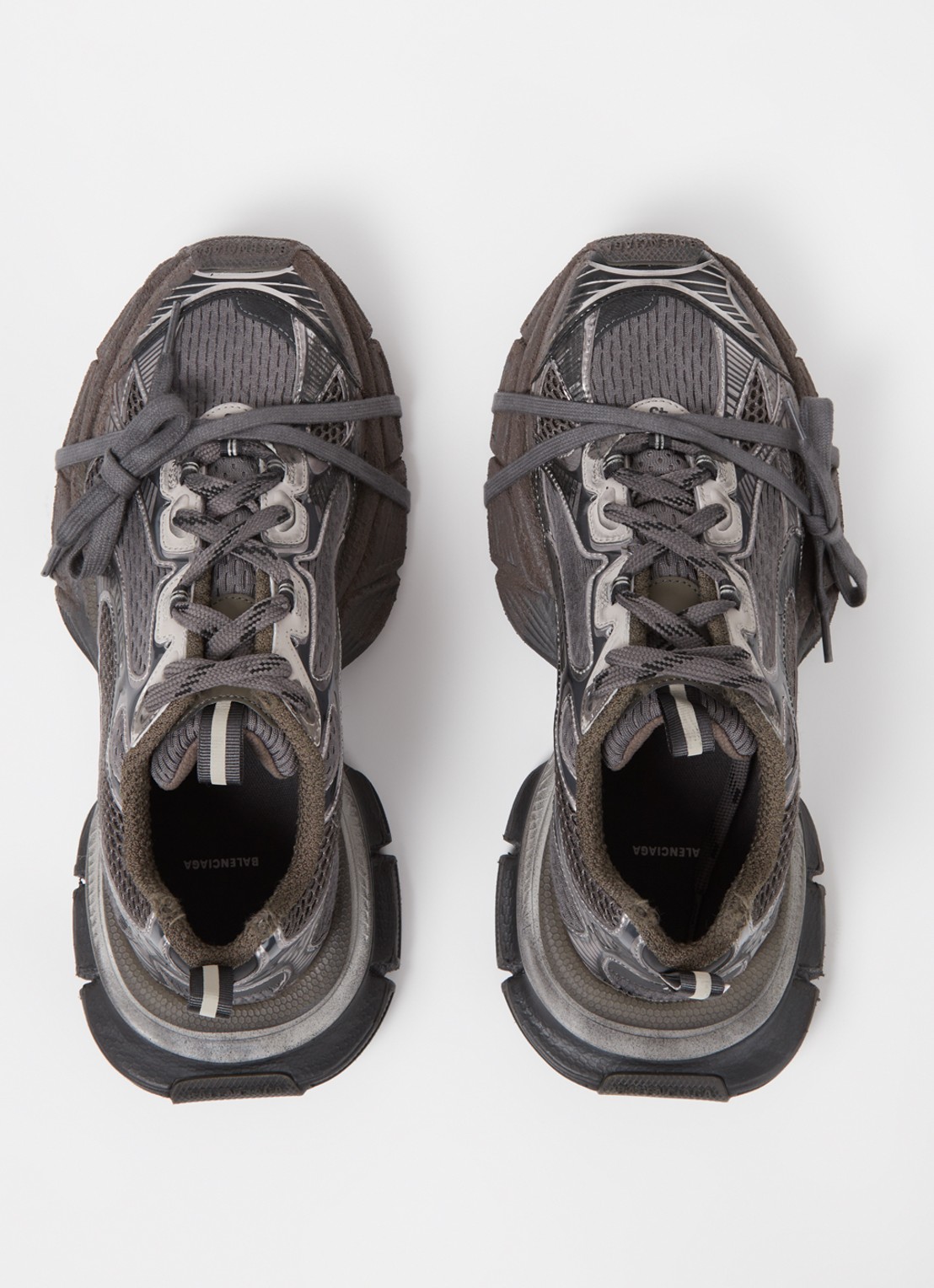 Balenciaga 3XL sneaker met mesh details - detail 5 donkergrijs