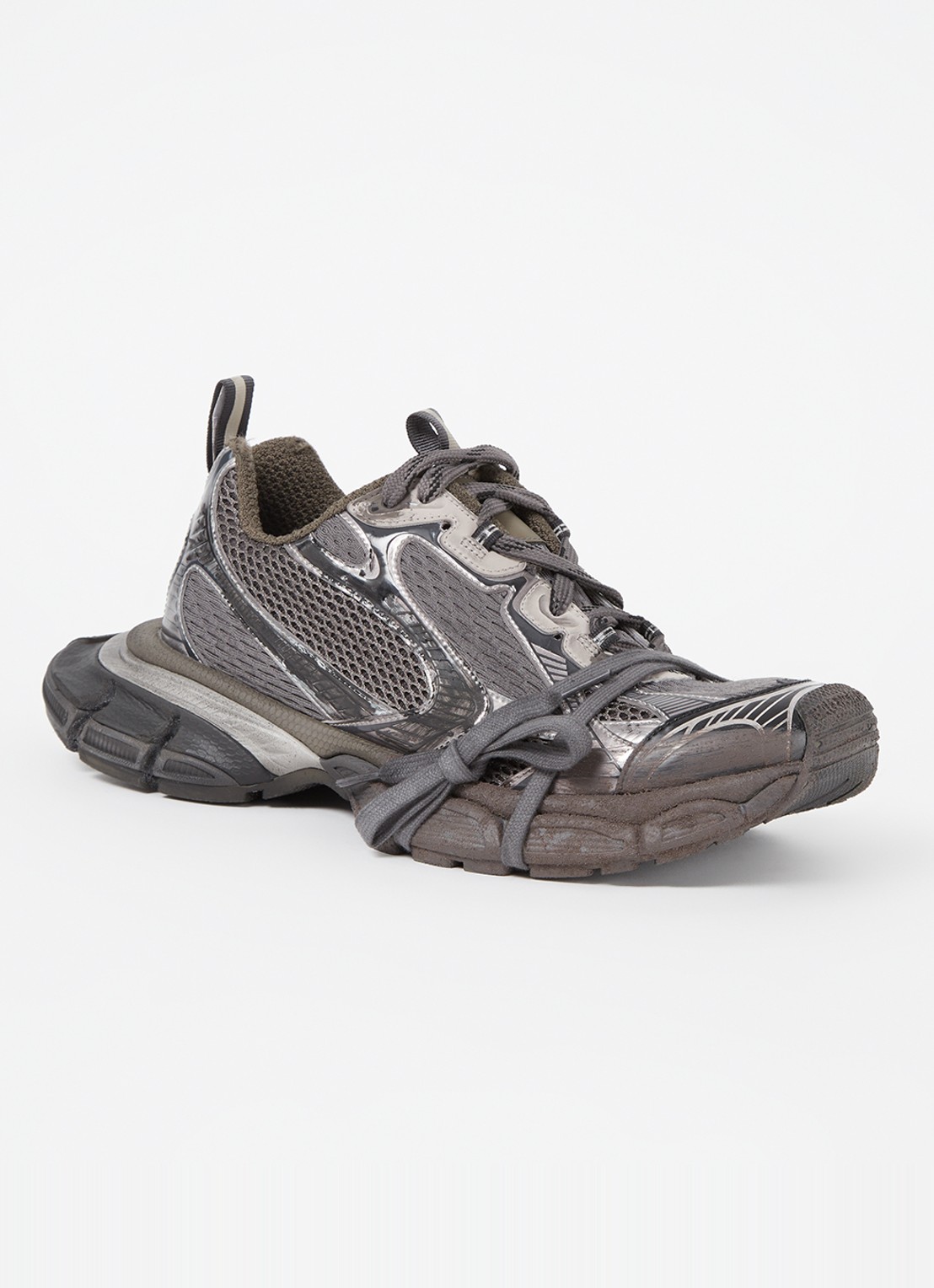 Balenciaga 3XL sneaker met mesh details - voorkant 2 donkergrijs