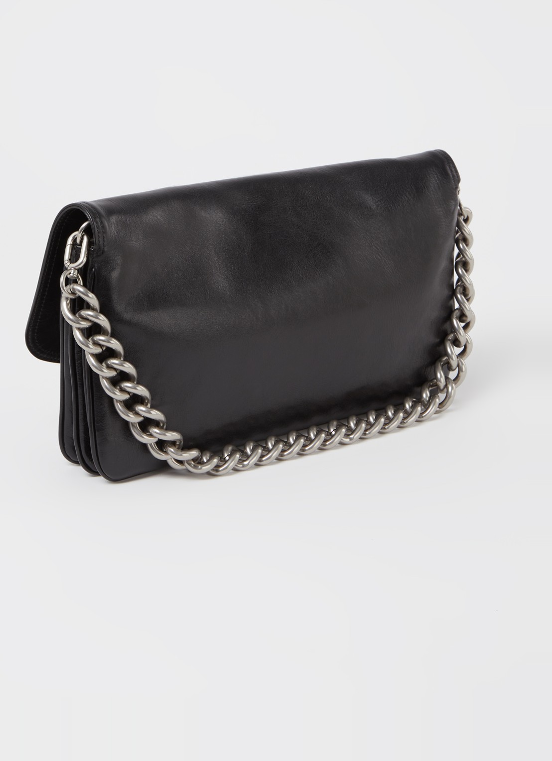 Balenciaga BB flap clutch van kalfsleer - achterkant zwart