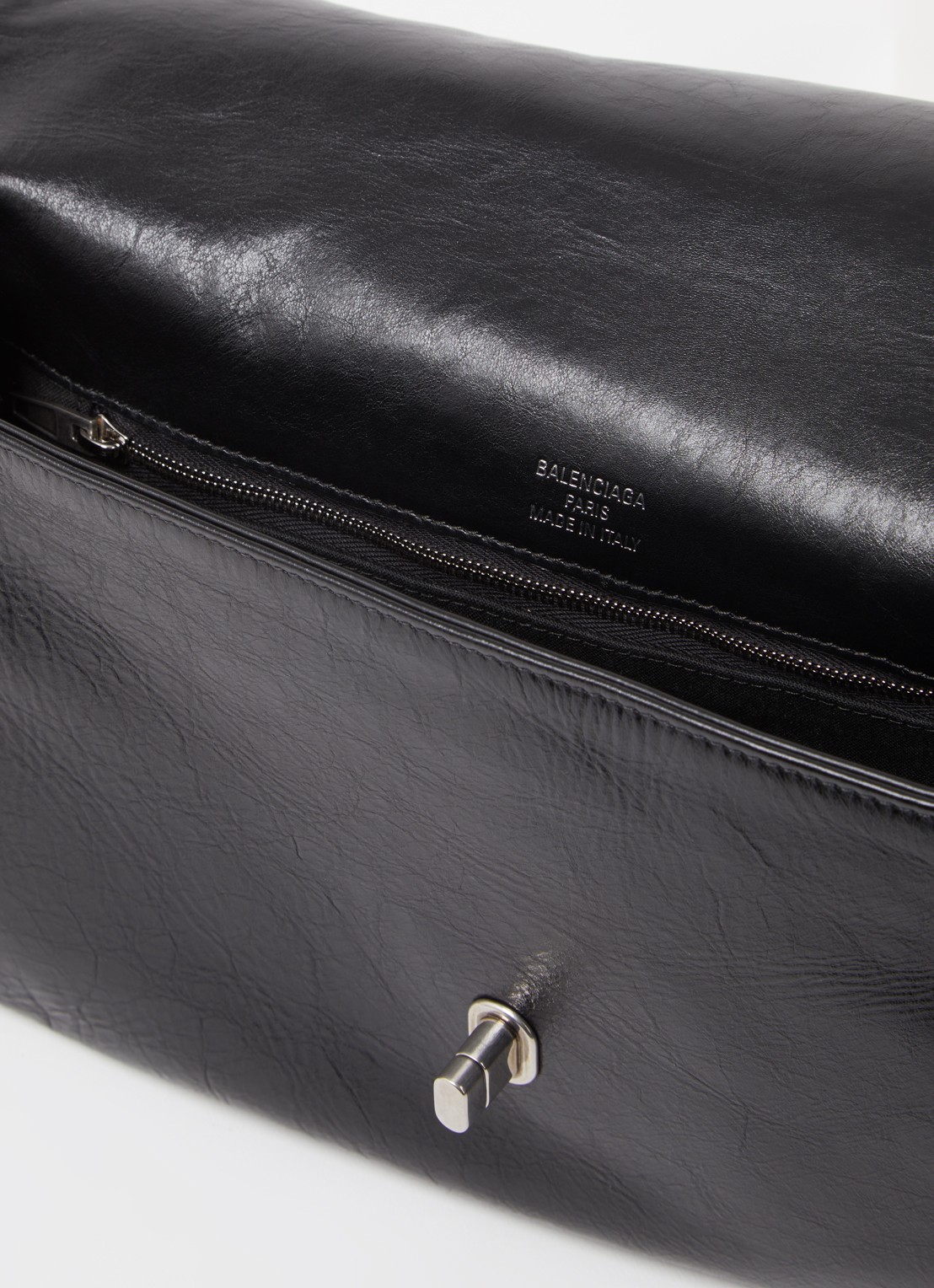Balenciaga BB flap clutch van kalfsleer - detail 2 zwart