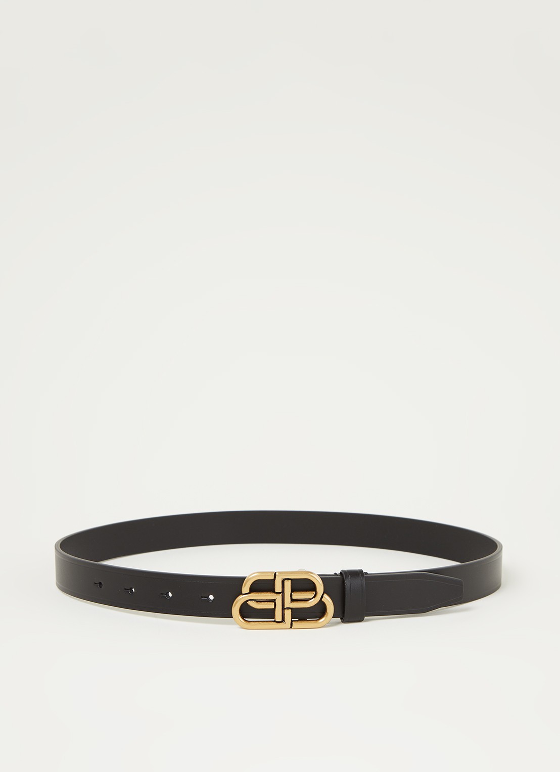 Balenciaga BB riem van kalfsleer - voorkant zwart