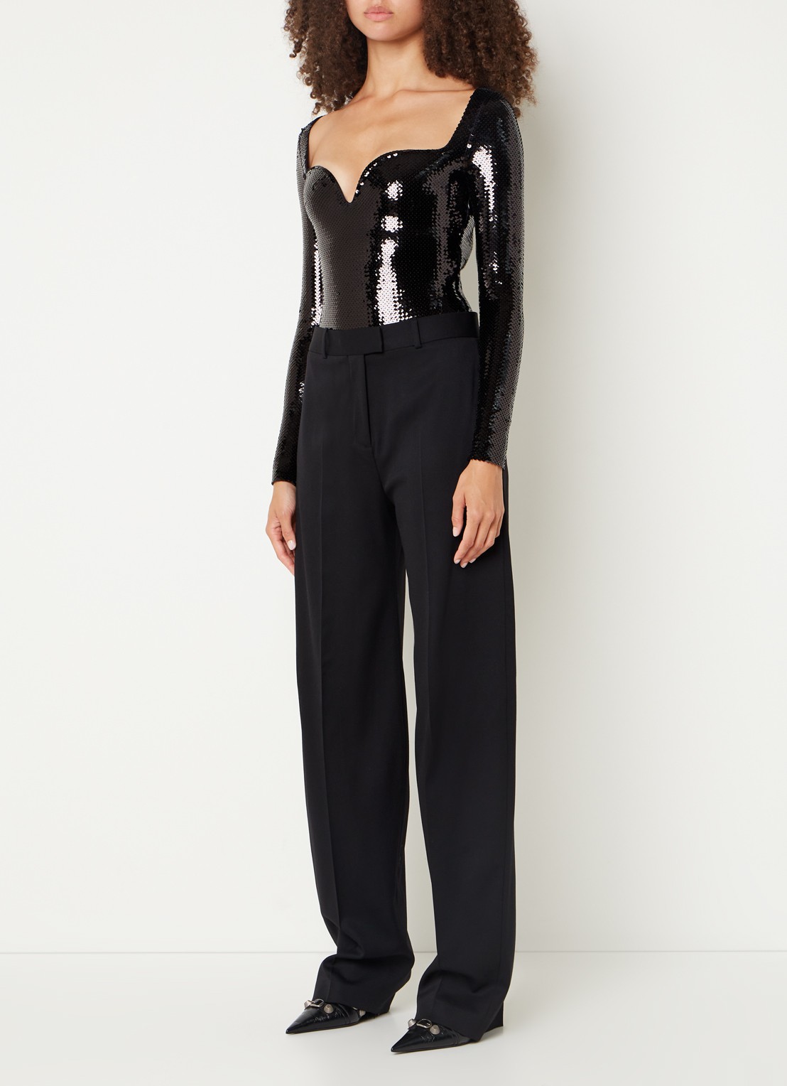 Balenciaga Body met pailletten  - voorkant 3 zwart
