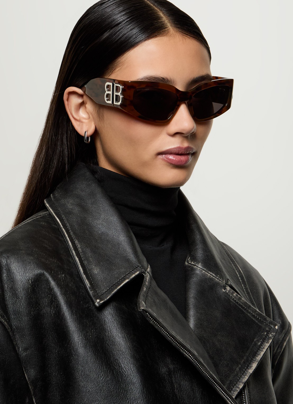 Balenciaga Cat Eye zonnebril BB0321S - voorkant 5 roodbruin