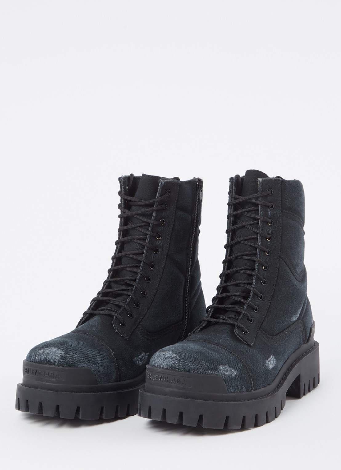 Balenciaga Combat Strike veterboot van canvas - detail zwart