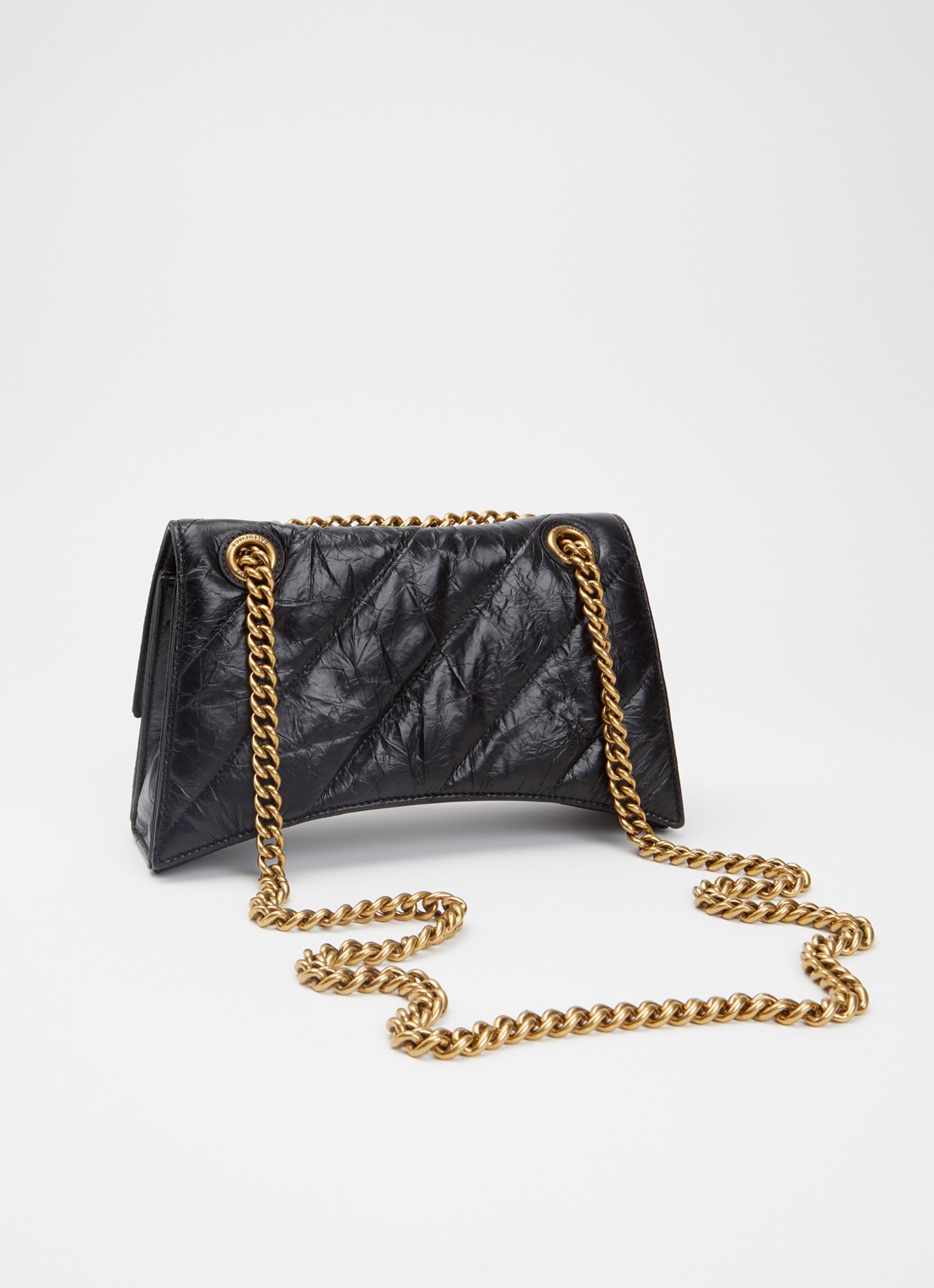 Balenciaga Crush schoudertas van kalfsleer met quilt patroon - achterkant zwart
