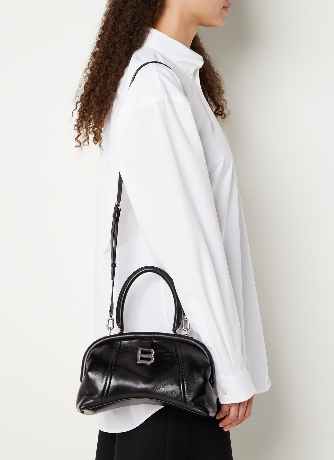 Balenciaga Frame S handtas van kalfsleer - voorkant 2 zwart