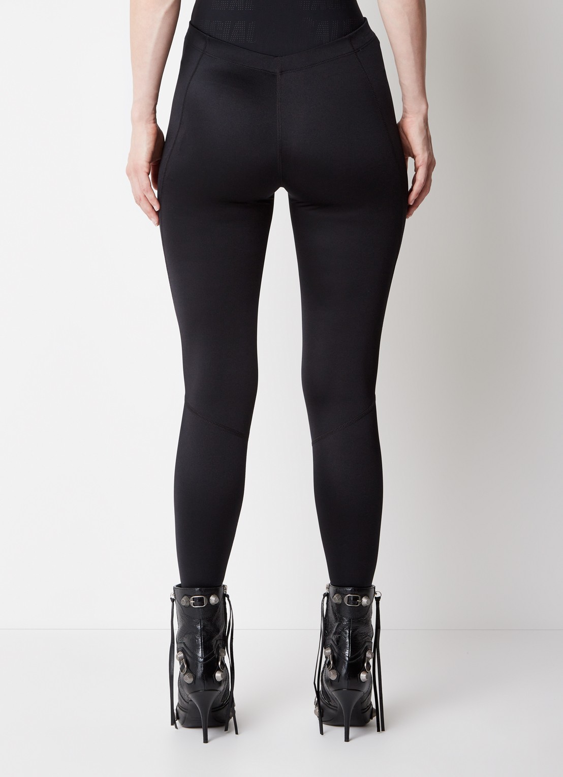 Balenciaga High waist skinny fit legging met logoprint - achterkant 5 zwart