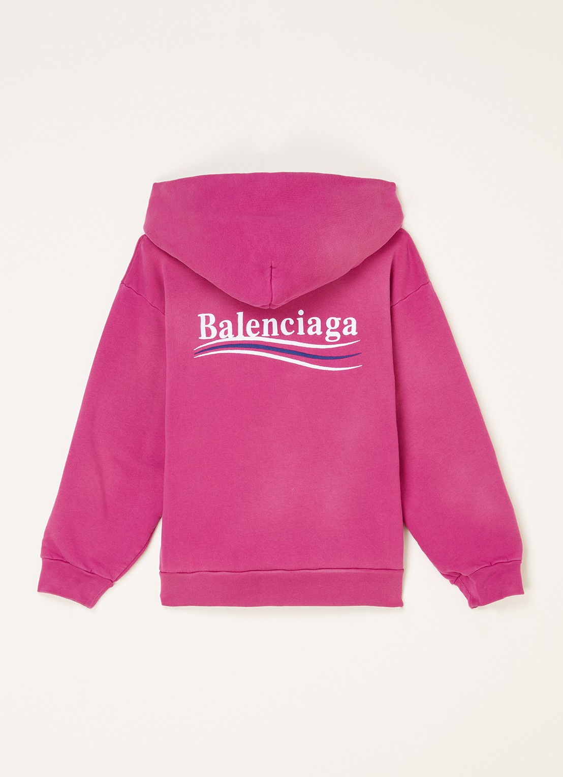 Balenciaga Hoodie met logo- en backprint - voorkant 2 fuchsia