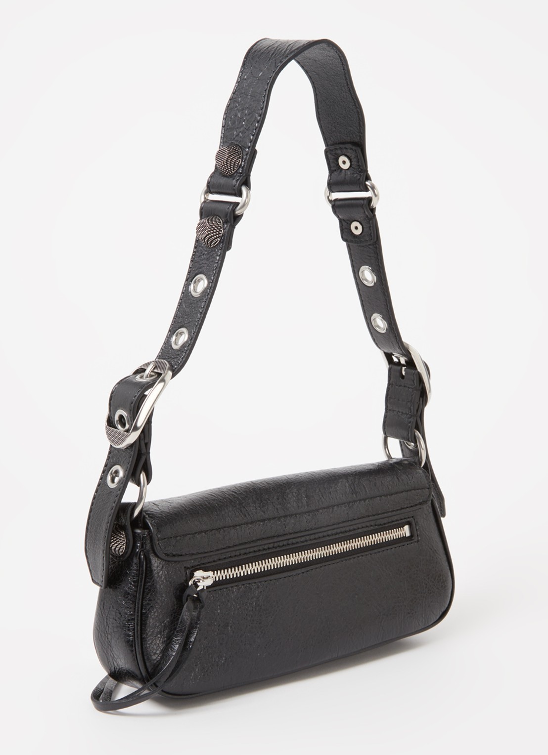 Balenciaga Le Cagole XS schoudertas van lamsleer met studs - achterkant 2 zwart