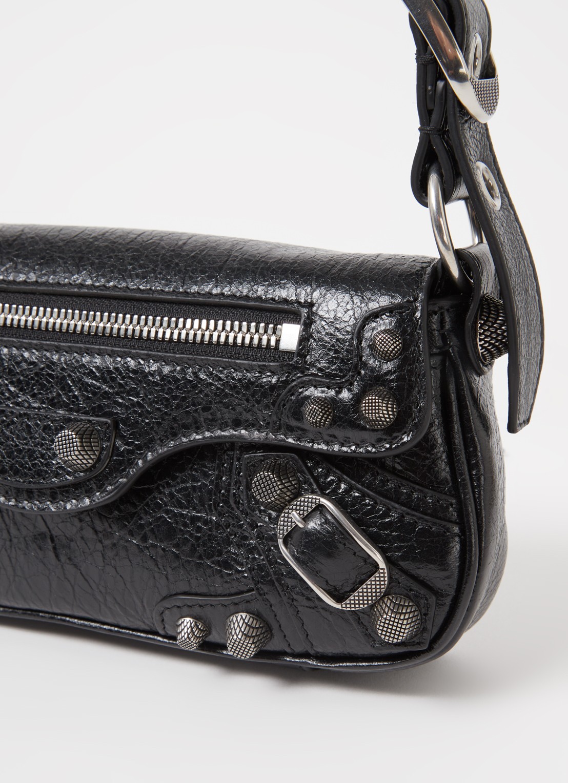 Balenciaga Le Cagole XS schoudertas van lamsleer met studs - detail 5 zwart