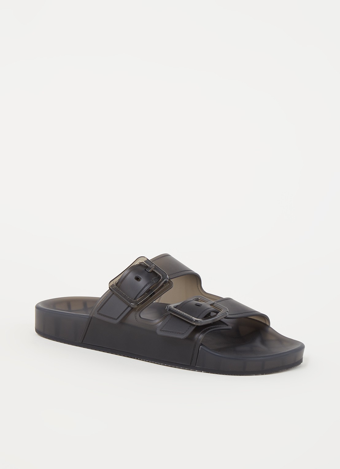 Balenciaga Mallorca slipper met gespdetail - voorkant 3 antraciet