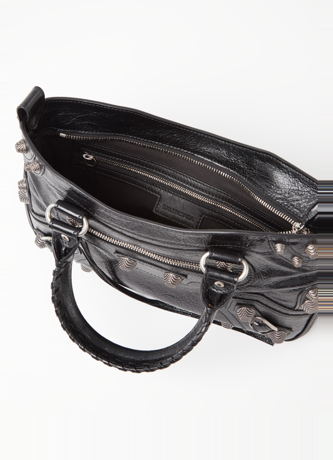 Balenciaga Neo Cagole M handtas van lamsleer met studs - detail 3 zwart
