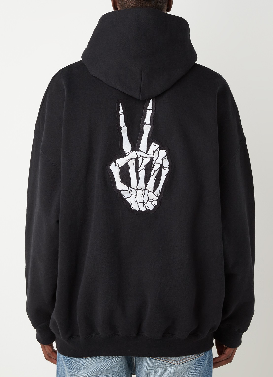 Balenciaga Oversized hoodie met front- en backprint - achterkant 4 zwart