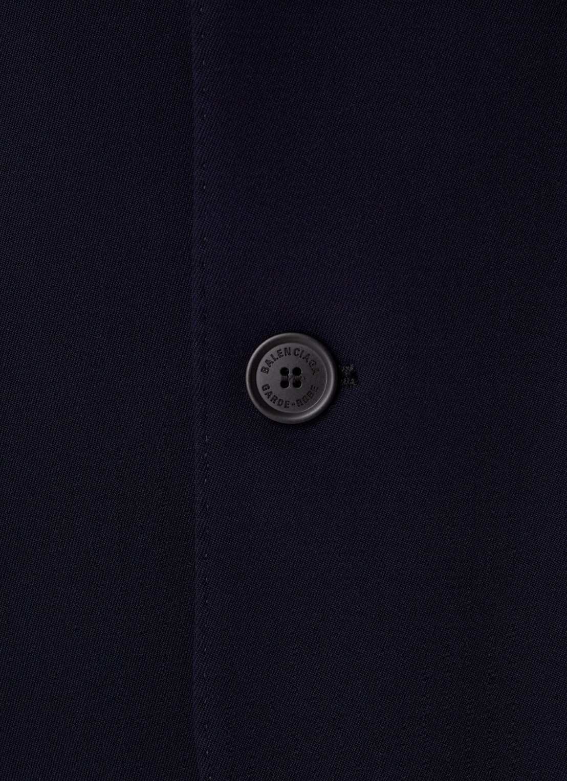 Balenciaga Oversized mantel van wol met schoudervulling   - detail 3 donkerblauw