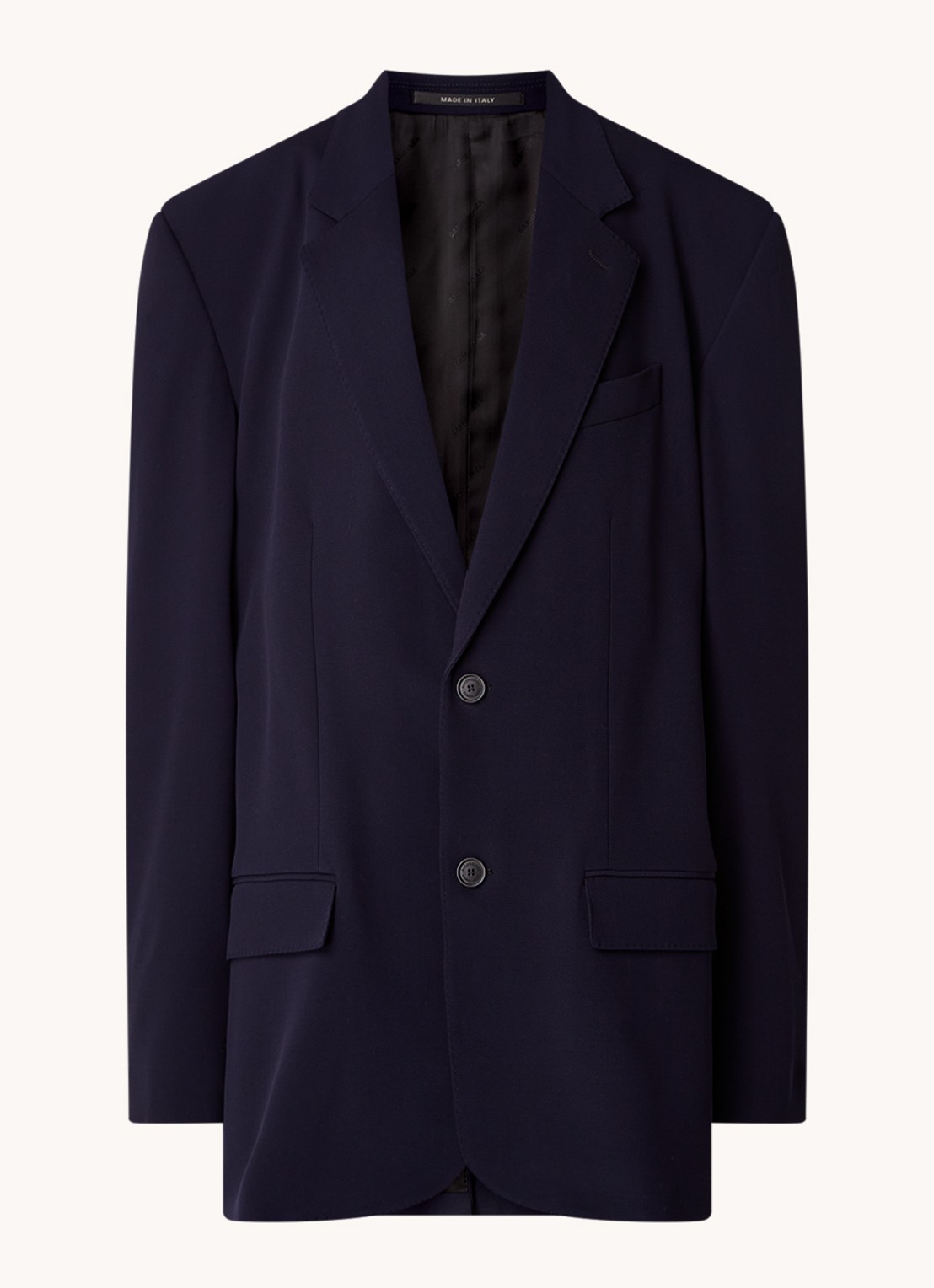 Balenciaga Oversized mantel van wol met schoudervulling   - voorkant 4 donkerblauw