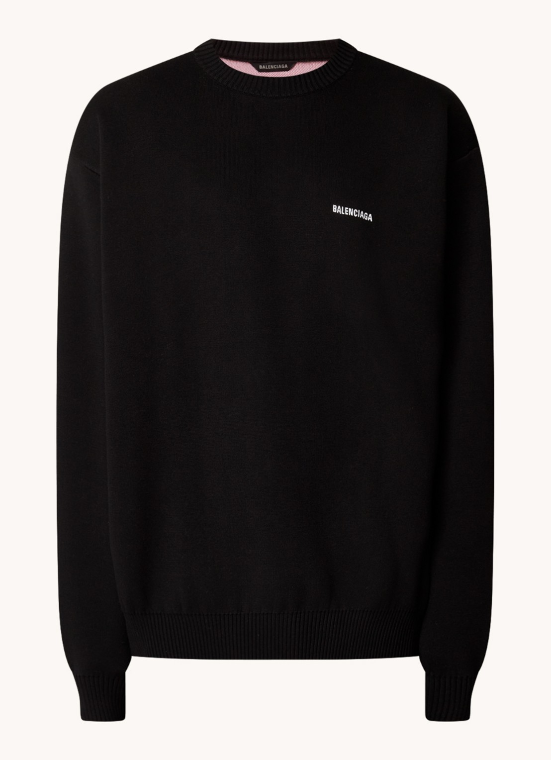 Balenciaga Political Campaign fijngebreide trui met logoborduring - voorkant 2 zwart