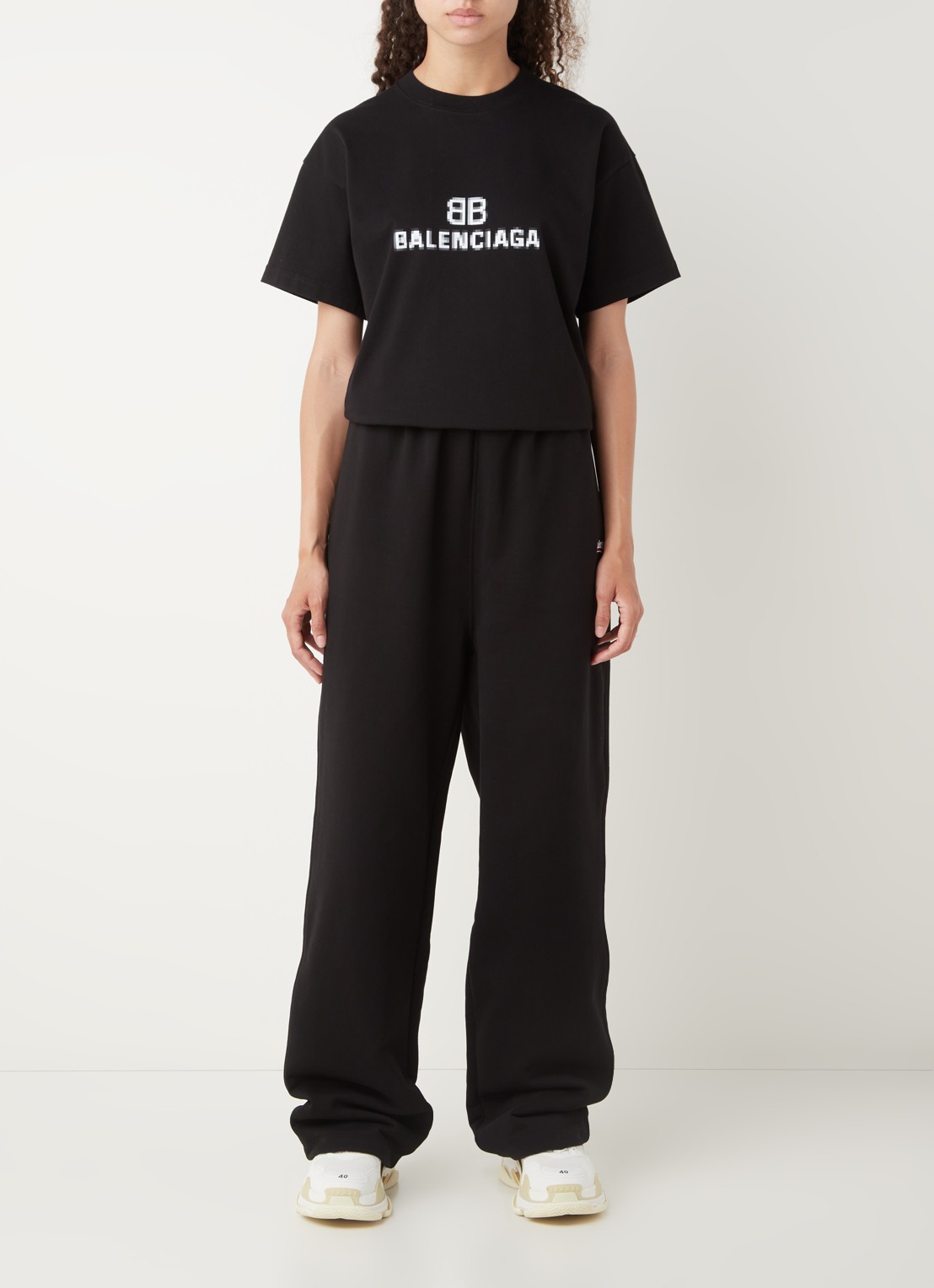 Balenciaga Political Campaign high waist wide fit joggingbroek met steekzakken - voorkant 4 zwart