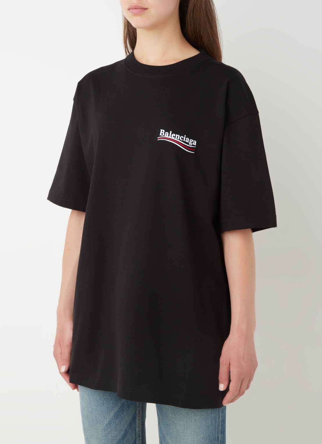 Balenciaga Political Campaign T-shirt met logo- en backprint - achterkant 3 zwart