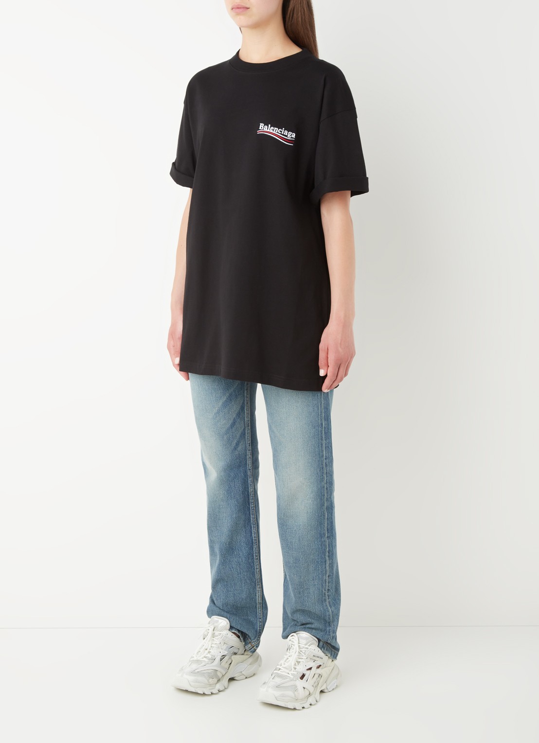 Balenciaga Political Campaign T-shirt met logo- en backprint - voorkant 5 zwart