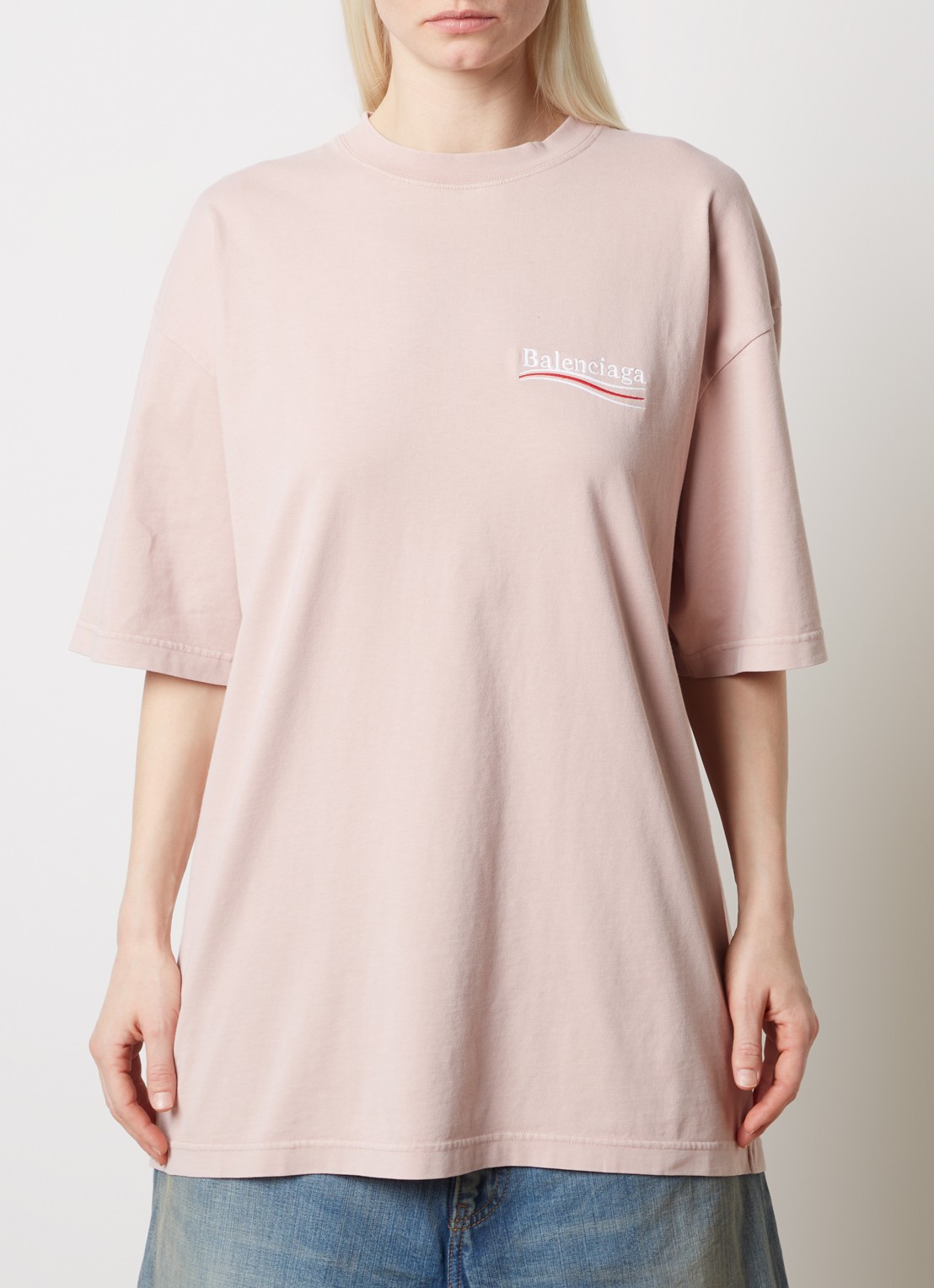 Balenciaga Political Campaign T-shirt met logo- en backprint - achterkant roze