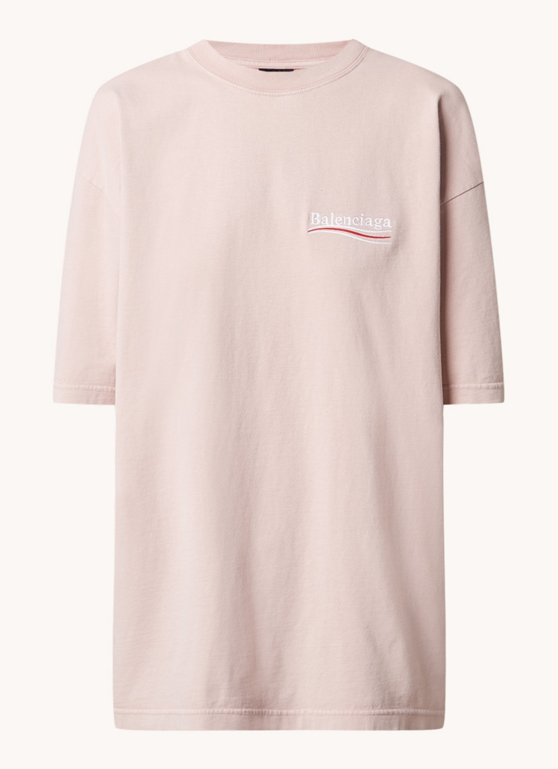 Balenciaga Political Campaign T-shirt met logo- en backprint - voorkant 4 roze