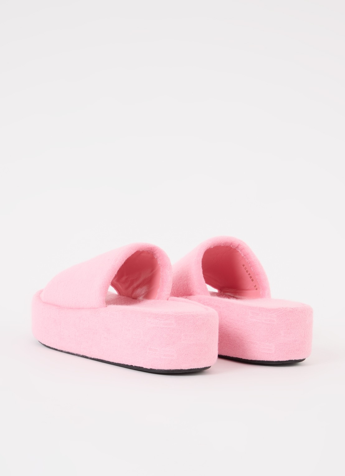 Balenciaga Rise slipper met logo - achterkant roze