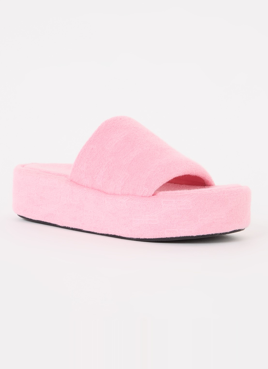 Balenciaga Rise slipper met logo - voorkant 6 roze
