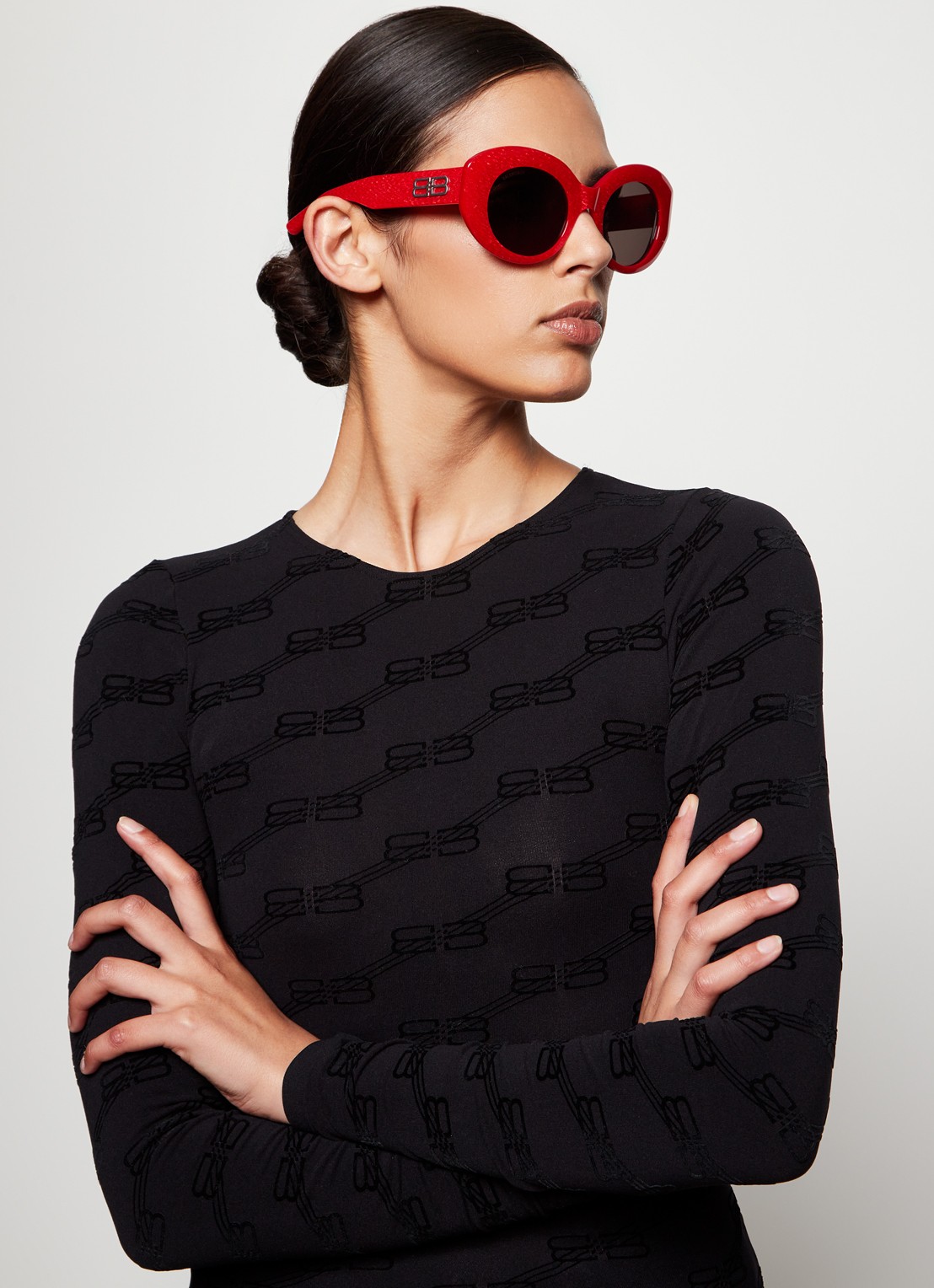 Balenciaga Rive Gauche zonnebril BB0235S - voorkant 2 rood