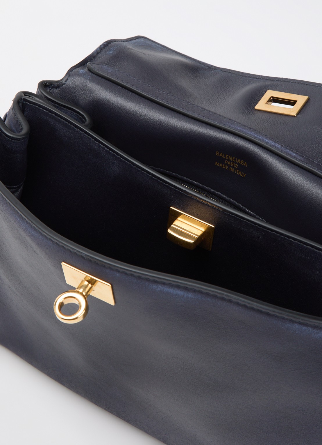 Balenciaga Rodeo Small handtas van kalfsleer met afneembare schouderriem - detail 2 donkerblauw