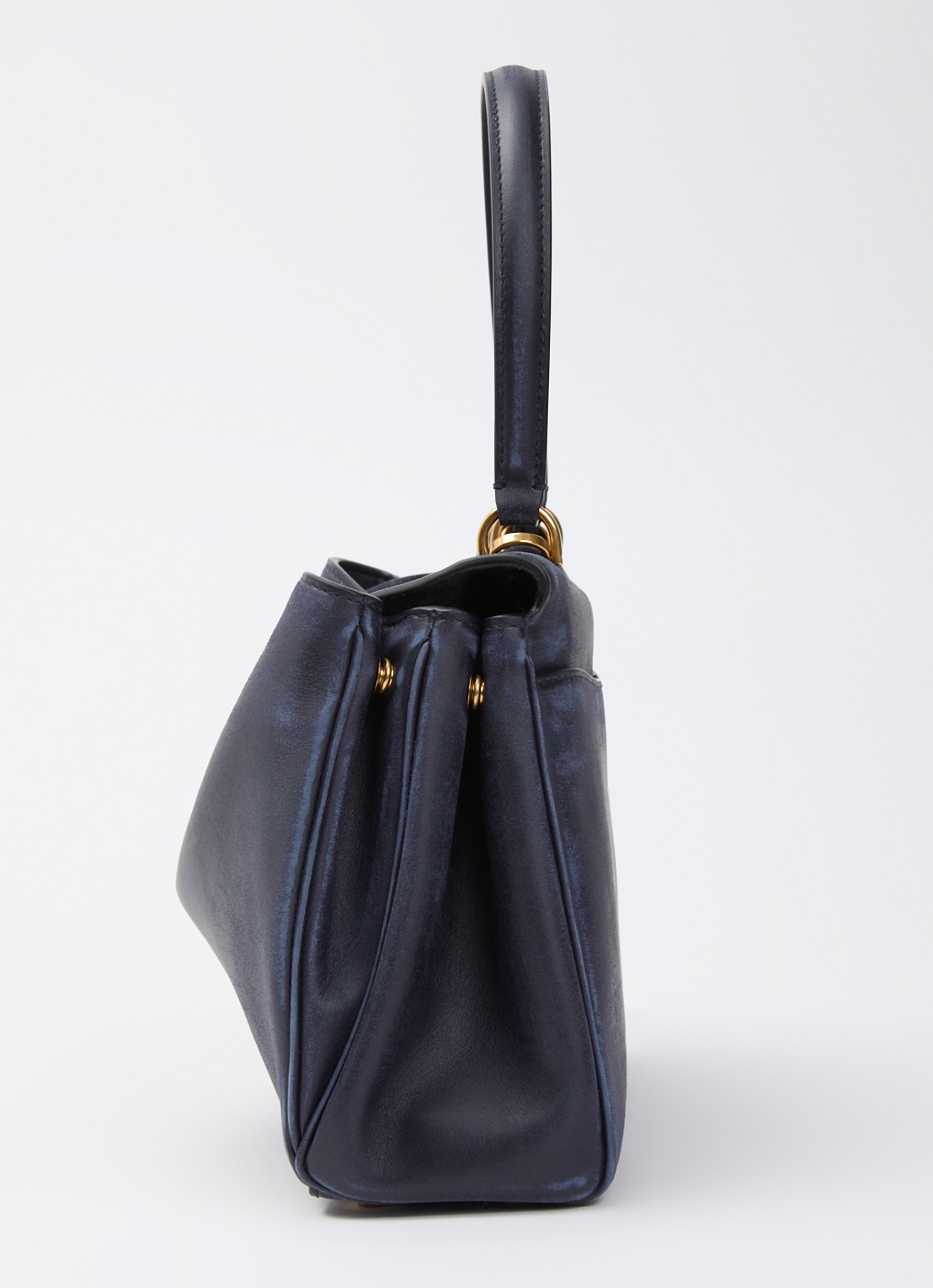 Balenciaga Rodeo Small handtas van kalfsleer met afneembare schouderriem - detail 3 donkerblauw