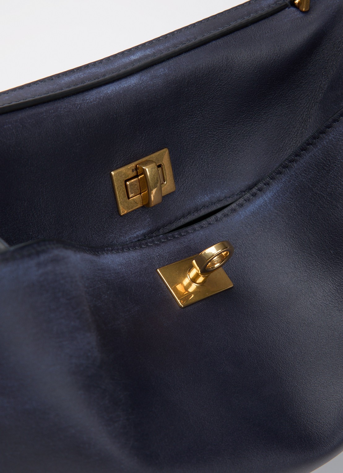 Balenciaga Rodeo Small handtas van kalfsleer met afneembare schouderriem - detail 5 donkerblauw