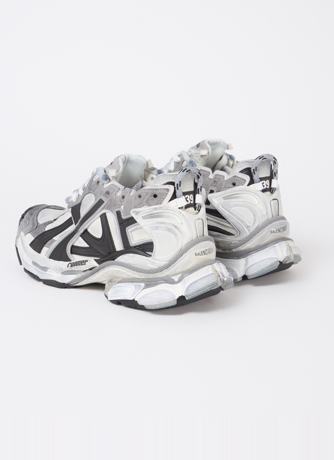Balenciaga Runner sneaker met logo - achterkant 5 grijs