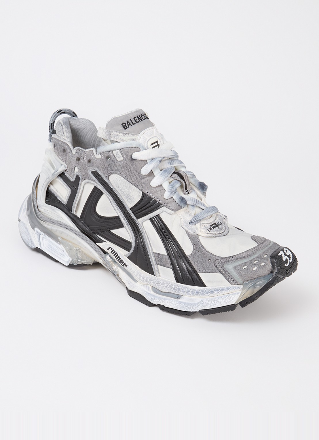 Balenciaga Runner sneaker met logo - voorkant 6 grijs
