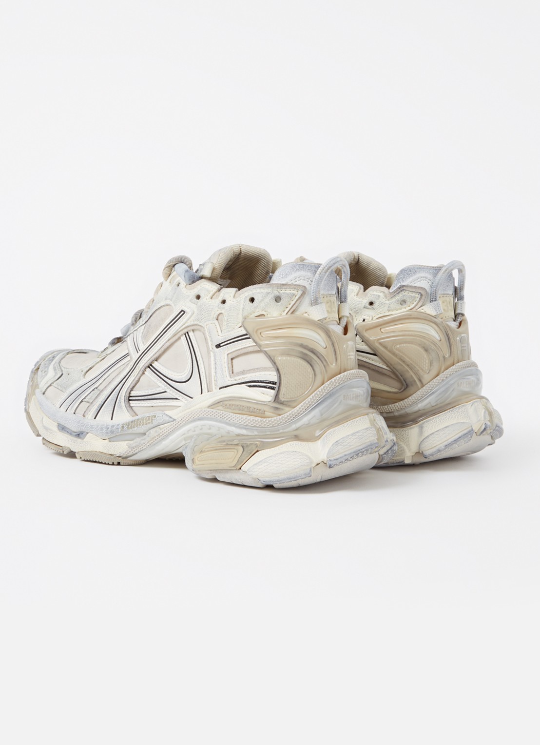 Balenciaga Runner sneaker met logo - achterkant beige