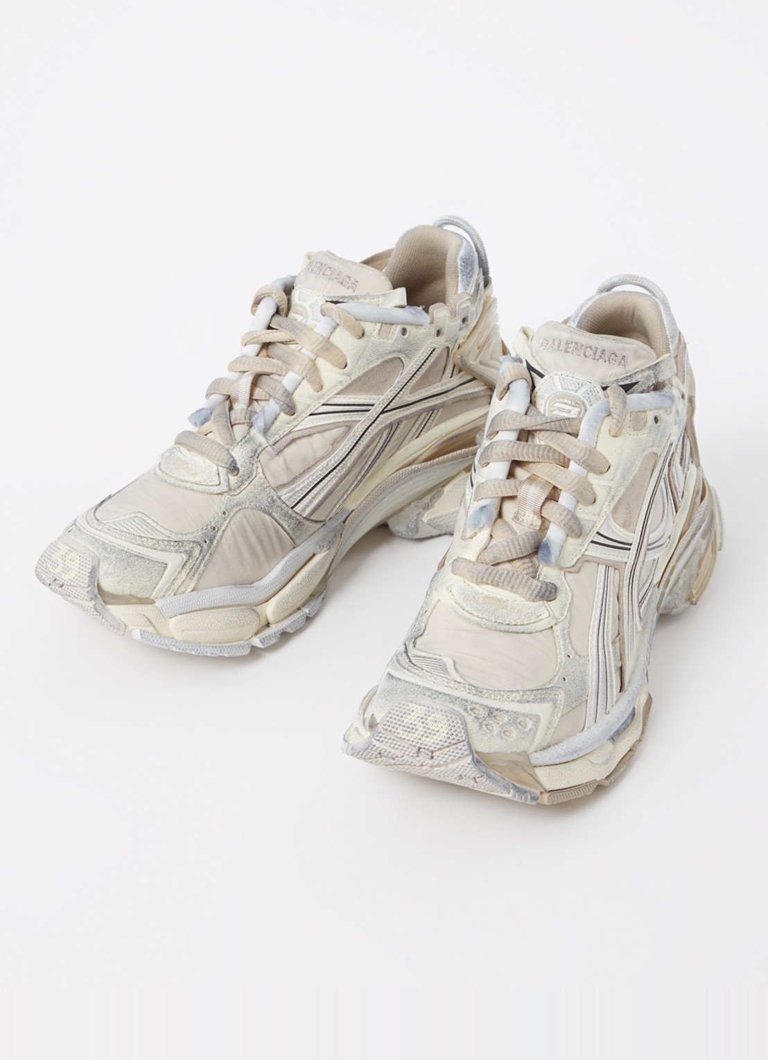 Balenciaga Runner sneaker met logo - detail 4 beige