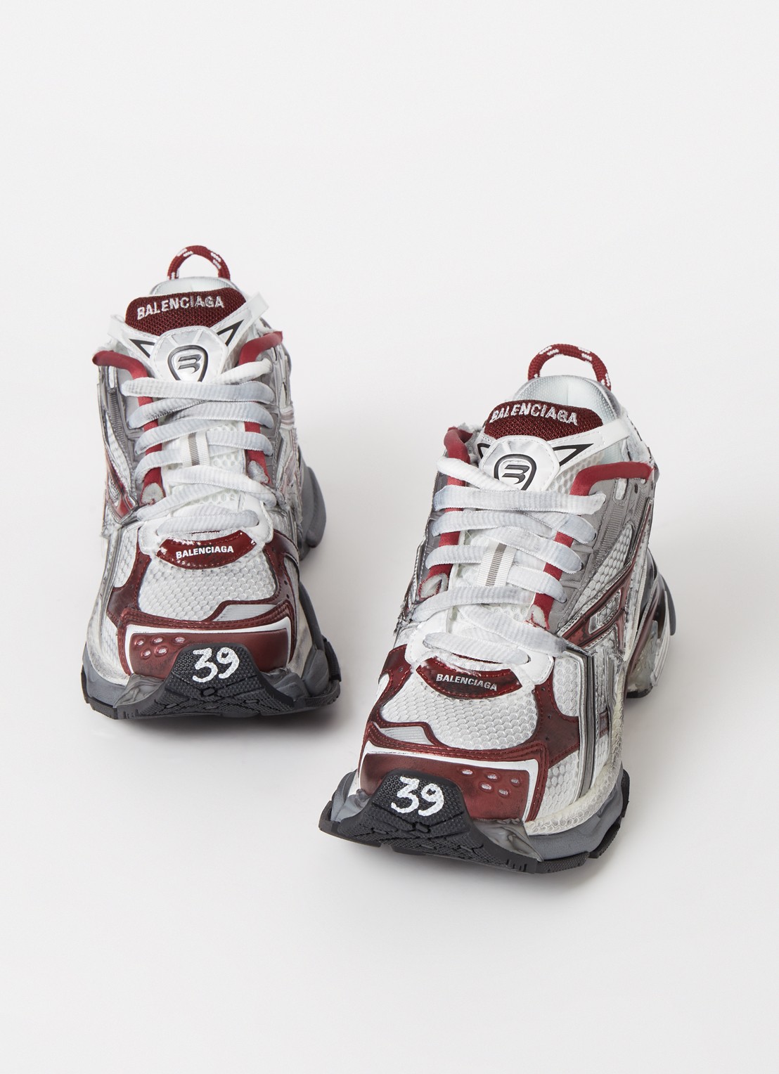 Balenciaga Runner sneaker met mesh details - detail 3 bordeauxrood