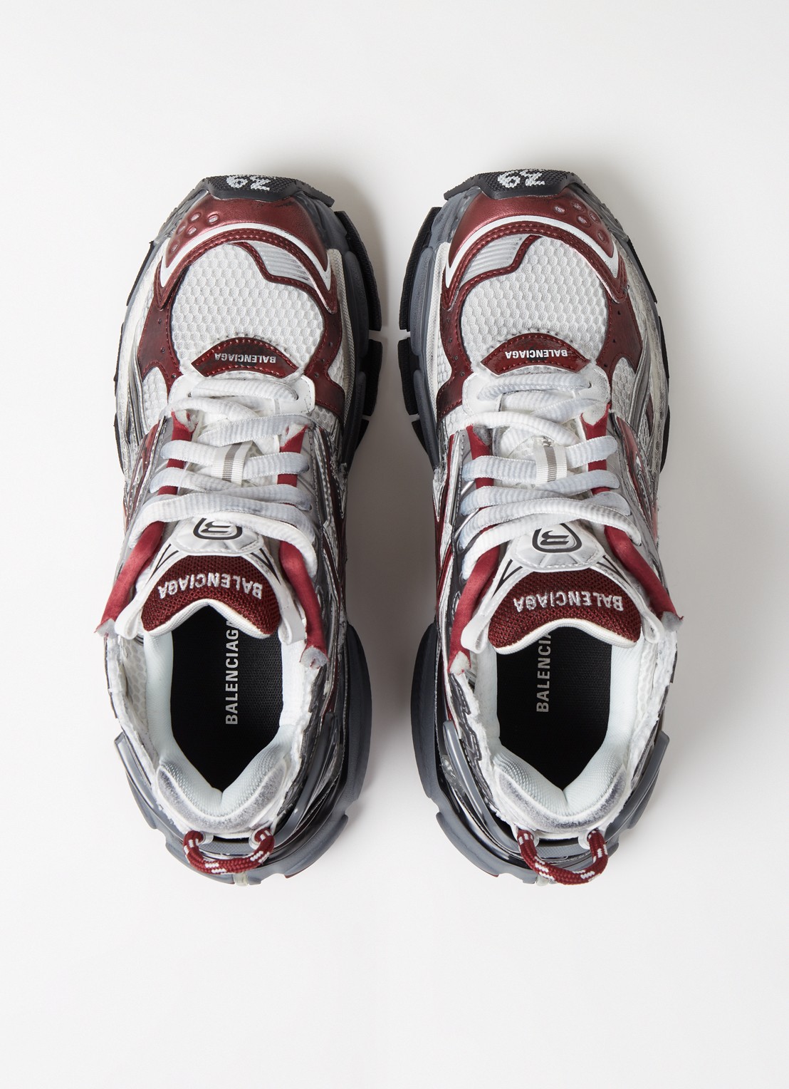 Balenciaga Runner sneaker met mesh details - detail 5 bordeauxrood