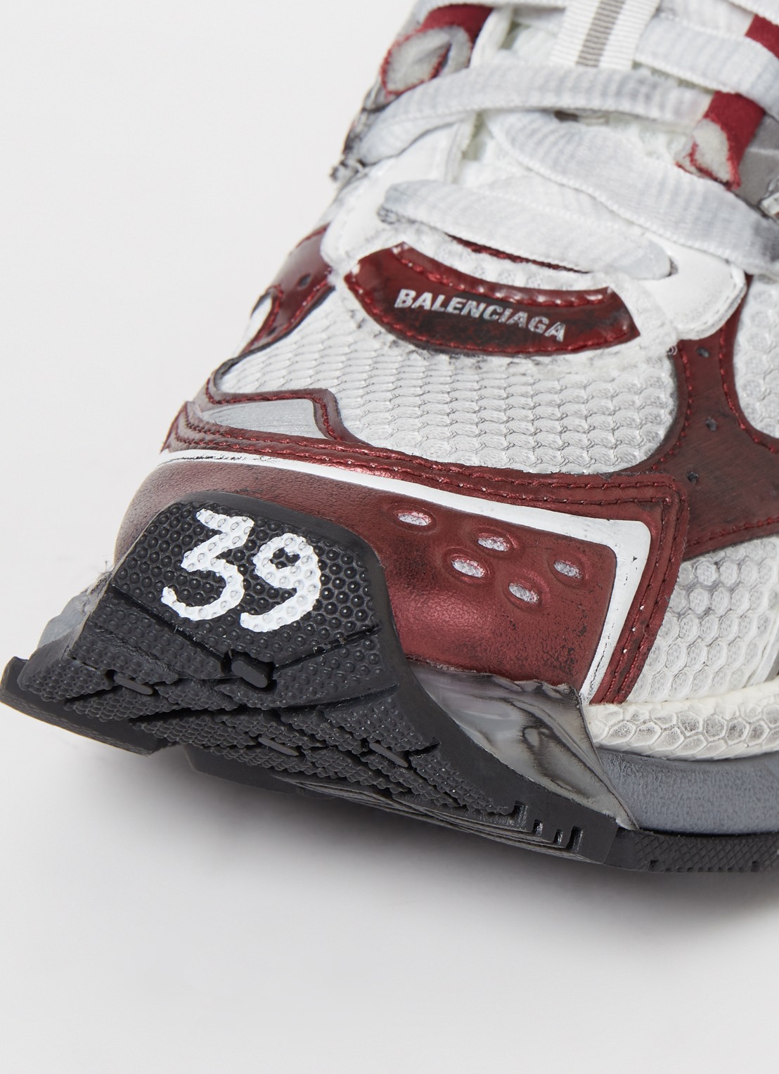 Balenciaga Runner sneaker met mesh details - detail 6 bordeauxrood