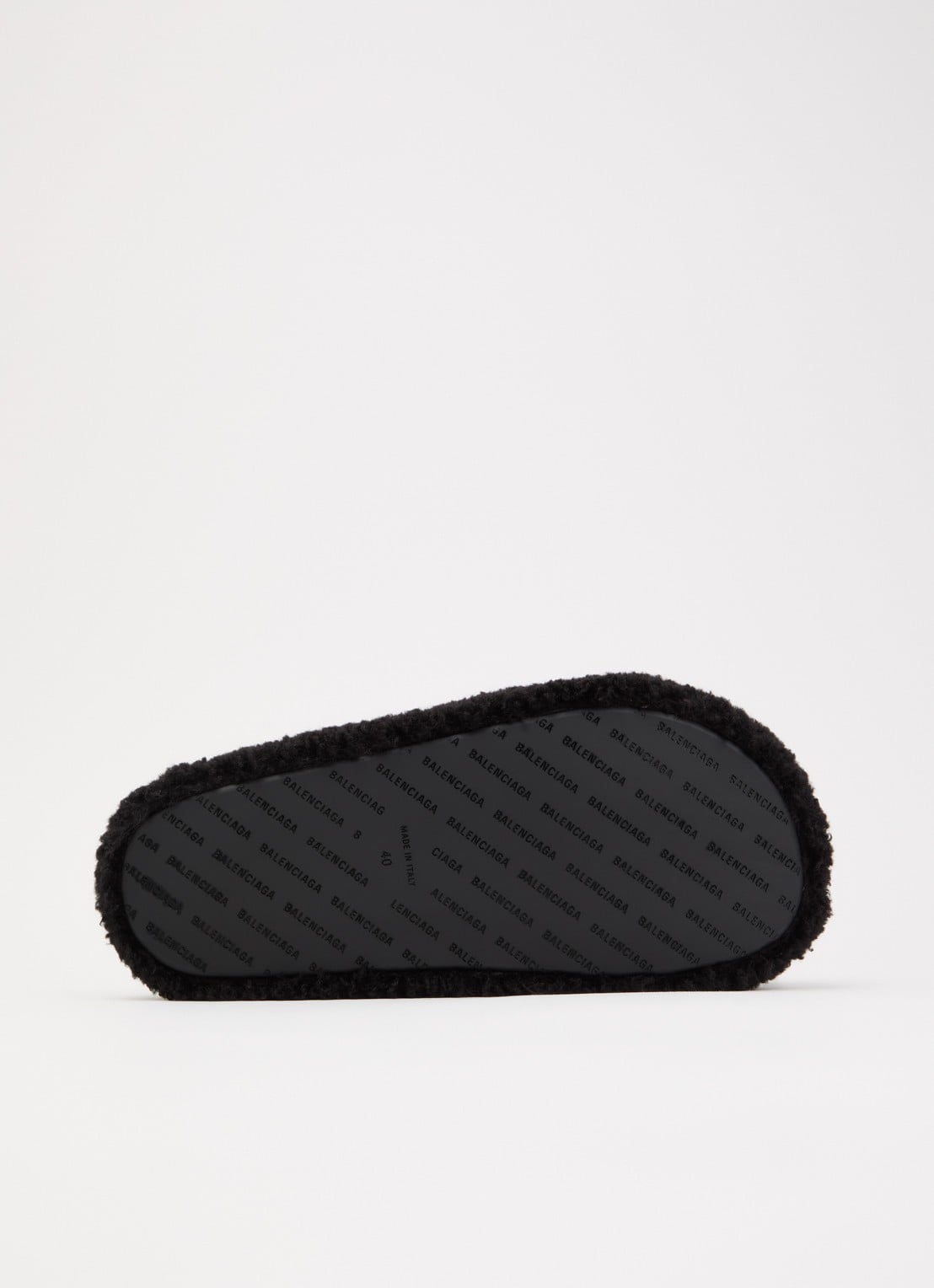 Balenciaga Slipper van teddy met logoborduring - detail 4 zwart