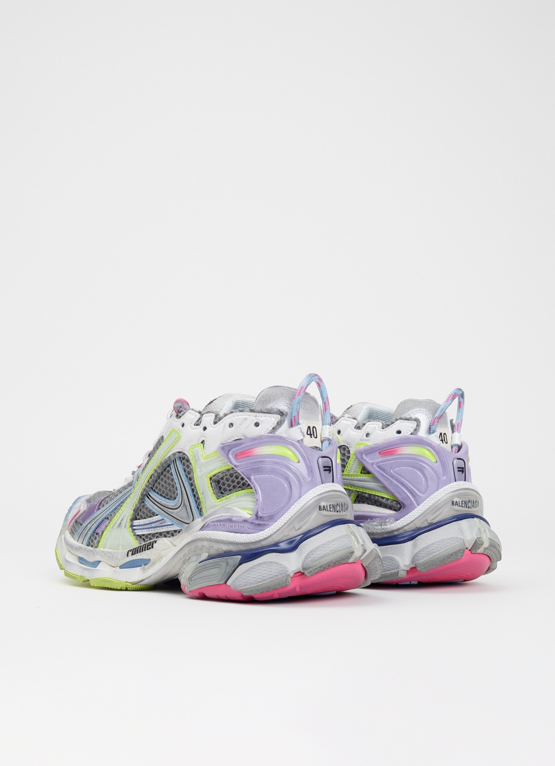 Balenciaga Sneaker met mesh details - achterkant grijs
